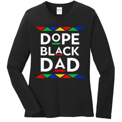 Dope Black Dad Cool Father's Day Gift African American Pride Ladies Long Sleeve Shirt