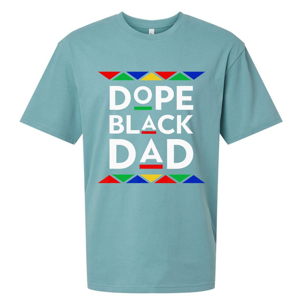 Dope Black Dad Cool Father's Day Gift African American Pride Sueded Cloud Jersey T-Shirt