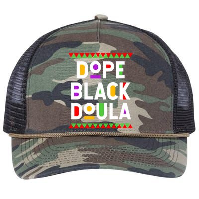 Dope Black Doula African American Job Proud Profession Great Gift Retro Rope Trucker Hat Cap