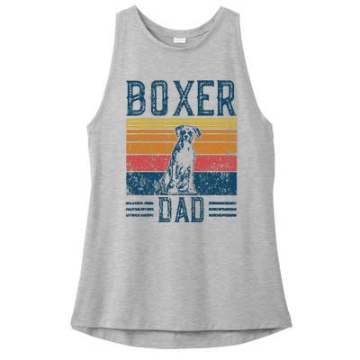 Dog Boxer Dad Vintage Boxer Dad Ladies PosiCharge Tri-Blend Wicking Tank