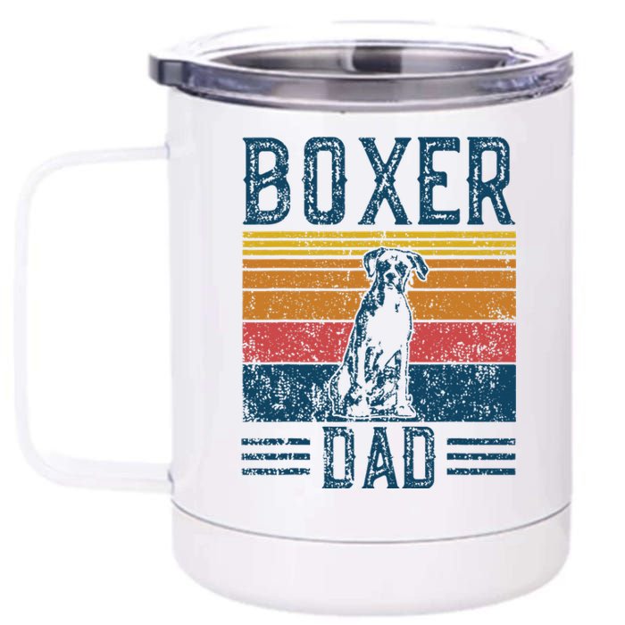 Dog Boxer Dad Vintage Boxer Dad 12 oz Stainless Steel Tumbler Cup