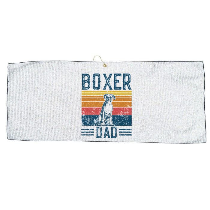 Dog Boxer Dad Vintage Boxer Dad Large Microfiber Waffle Golf Towel