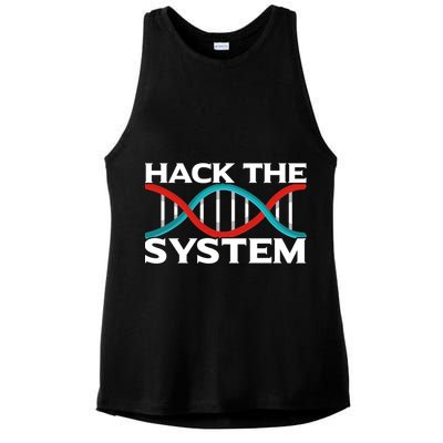 Diy Biology Dna Double Helix Hack The System Biohacker Gift Ladies PosiCharge Tri-Blend Wicking Tank