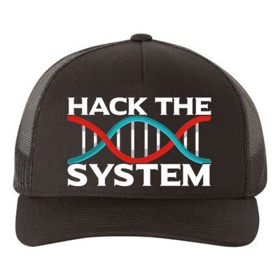 Diy Biology Dna Double Helix Hack The System Biohacker Gift Yupoong Adult 5-Panel Trucker Hat
