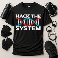 Diy Biology Dna Double Helix Hack The System Biohacker Gift Performance Shirt
