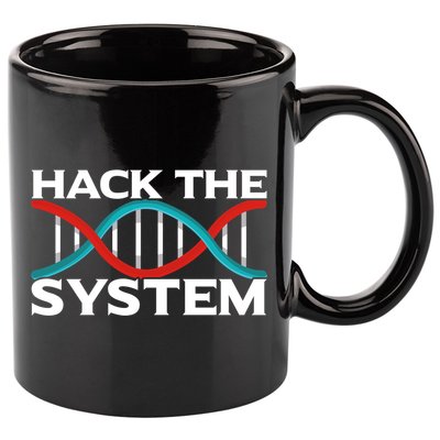 Diy Biology Dna Double Helix Hack The System Biohacker Gift 11oz C Handle Ceramic Mug