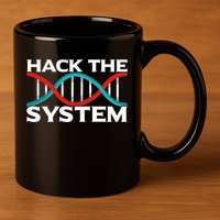 Diy Biology Dna Double Helix Hack The System Biohacker Gift 11oz C Handle Ceramic Mug