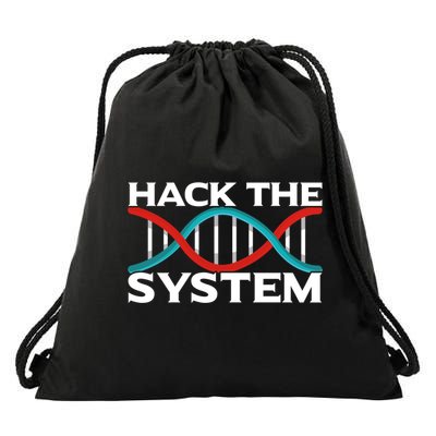 Diy Biology Dna Double Helix Hack The System Biohacker Gift Drawstring Bag