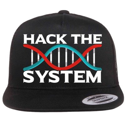Diy Biology Dna Double Helix Hack The System Biohacker Gift Flatbill Hat