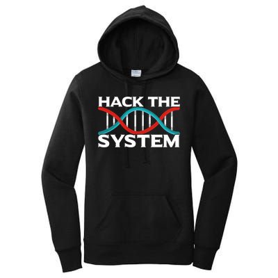 Diy Biology Dna Double Helix Hack The System Biohacker Gift Women's Pullover Hoodie