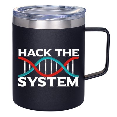 Diy Biology Dna Double Helix Hack The System Biohacker Gift 12oz Stainless Steel Coffee Mug