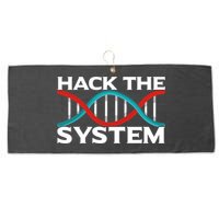 Diy Biology Dna Double Helix Hack The System Biohacker Gift Large Microfiber Waffle Golf Towel