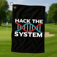 Diy Biology Dna Double Helix Hack The System Biohacker Gift Golf Towel