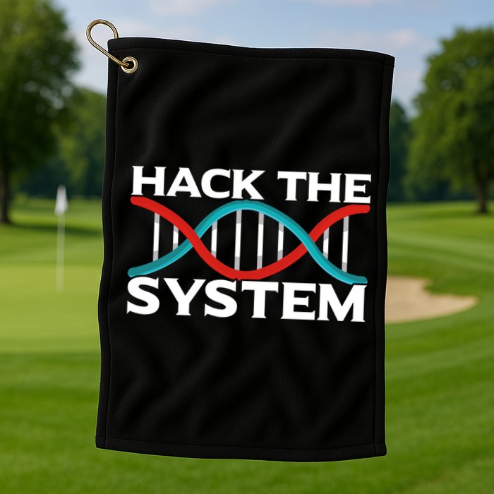 Diy Biology Dna Double Helix Hack The System Biohacker Gift Golf Towel
