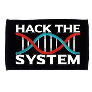 Diy Biology Dna Double Helix Hack The System Biohacker Gift Microfiber Hand Towel