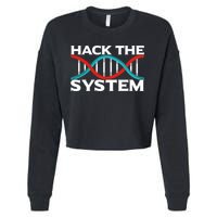 Diy Biology Dna Double Helix Hack The System Biohacker Gift Cropped Pullover Crew