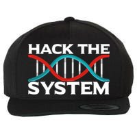 Diy Biology Dna Double Helix Hack The System Biohacker Gift Wool Snapback Cap