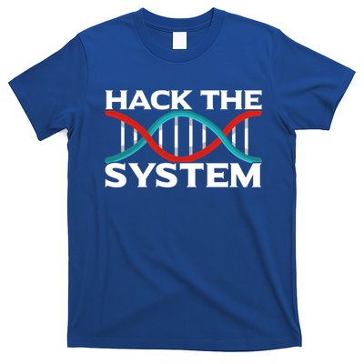 Diy Biology Dna Double Helix Hack The System Biohacker Gift T-Shirt