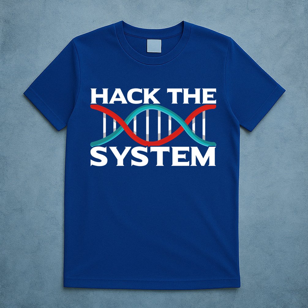 Diy Biology Dna Double Helix Hack The System Biohacker Gift T-Shirt