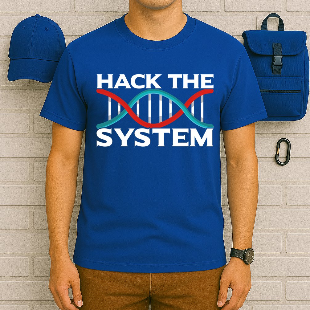 Diy Biology Dna Double Helix Hack The System Biohacker Gift T-Shirt