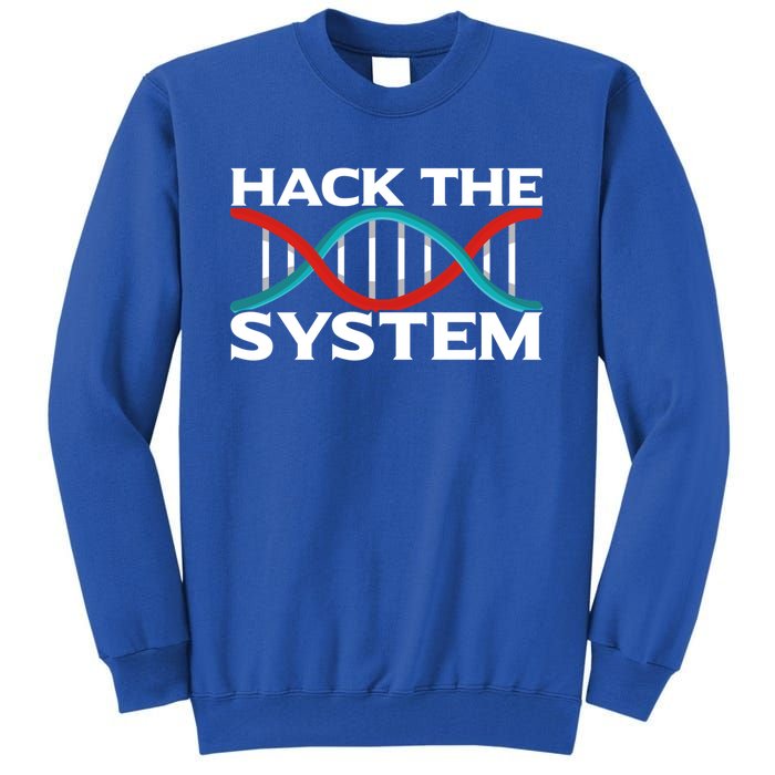 Diy Biology Dna Double Helix Hack The System Biohacker Gift Tall Sweatshirt