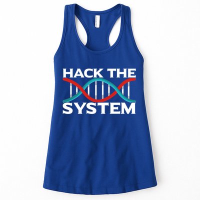 Diy Biology Dna Double Helix Hack The System Biohacker Gift Womens Tank Top