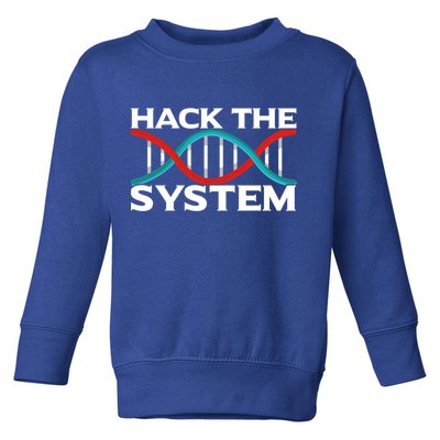 Diy Biology Dna Double Helix Hack The System Biohacker Gift Toddler Sweatshirt
