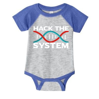 Diy Biology Dna Double Helix Hack The System Biohacker Gift Infant Baby Jersey Bodysuit