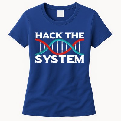 Diy Biology Dna Double Helix Hack The System Biohacker Gift Womens T-Shirt