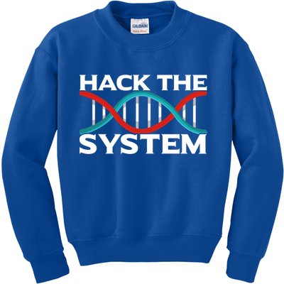 Diy Biology Dna Double Helix Hack The System Biohacker Gift Kids Sweatshirt