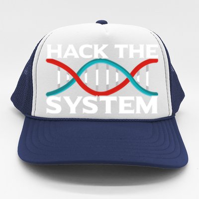 Diy Biology Dna Double Helix Hack The System Biohacker Gift Trucker Hat