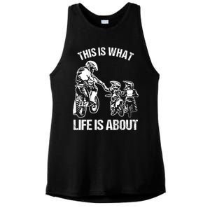 Dirt Bike Dad Motocross Motorcycle FMX Biker Father And Kids Ladies PosiCharge Tri-Blend Wicking Tank