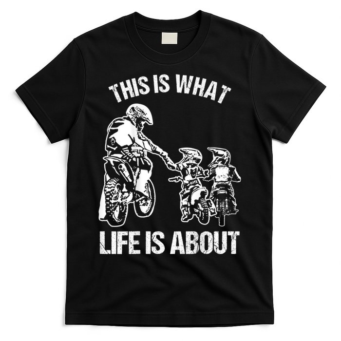 Dirt Bike Dad Motocross Motorcycle FMX Biker Father And Kids T-Shirt