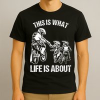 Dirt Bike Dad Motocross Motorcycle FMX Biker Father And Kids T-Shirt