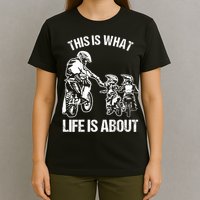 Dirt Bike Dad Motocross Motorcycle FMX Biker Father And Kids T-Shirt