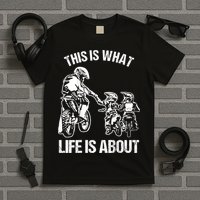 Dirt Bike Dad Motocross Motorcycle FMX Biker Father And Kids T-Shirt