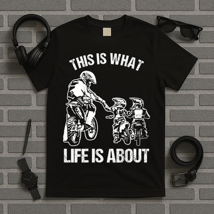 Dirt Bike Dad Motocross Motorcycle FMX Biker Father And Kids T-Shirt