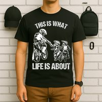Dirt Bike Dad Motocross Motorcycle FMX Biker Father And Kids T-Shirt