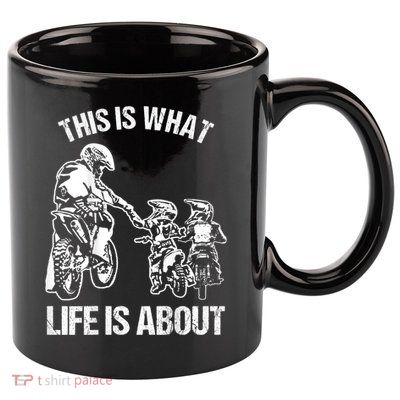Dirt Bike Dad Motocross Motorcycle FMX Biker Father And Kids 11oz C Handle Ceramic Mug