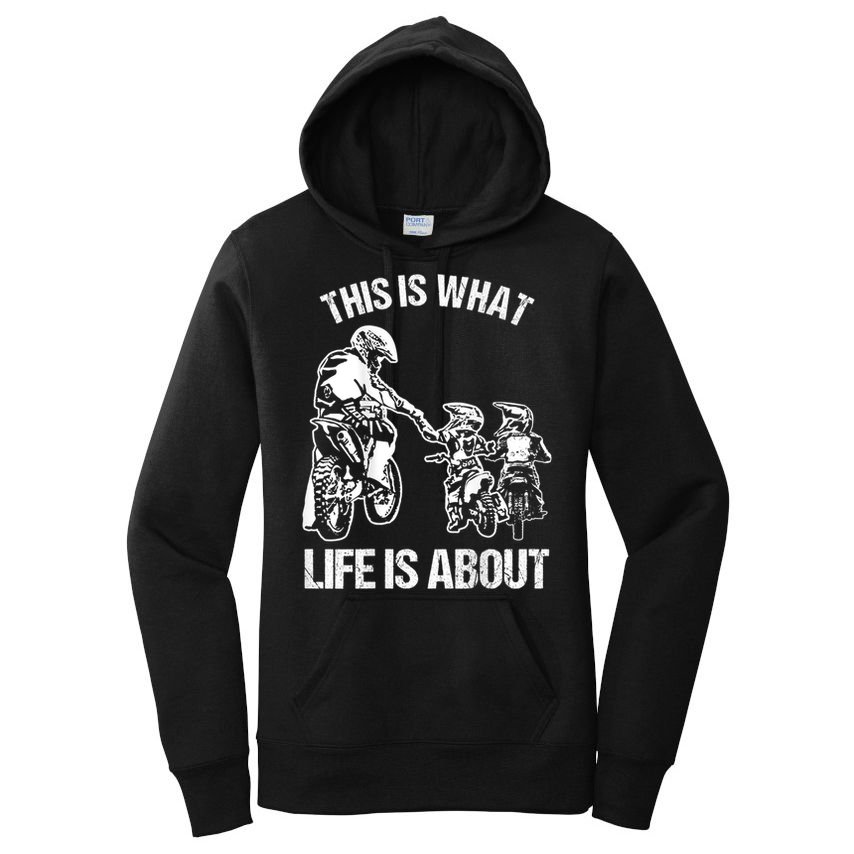 Dirt Bike Dad Motocross Motorcycle FMX Biker Father And Kids Women's Pullover Hoodie