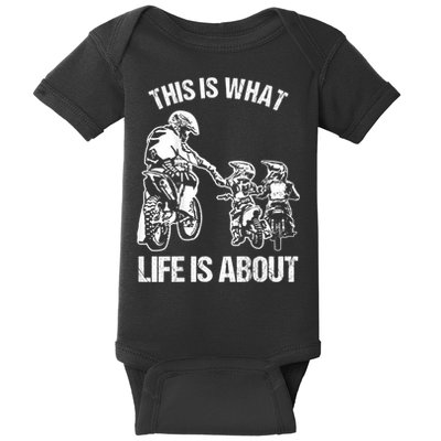 Dirt Bike Dad Motocross Motorcycle FMX Biker Father And Kids Baby Bodysuit