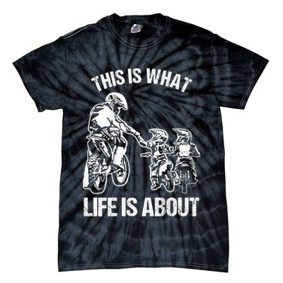 Dirt Bike Dad Motocross Motorcycle FMX Biker Father And Kids Tie-Dye T-Shirt