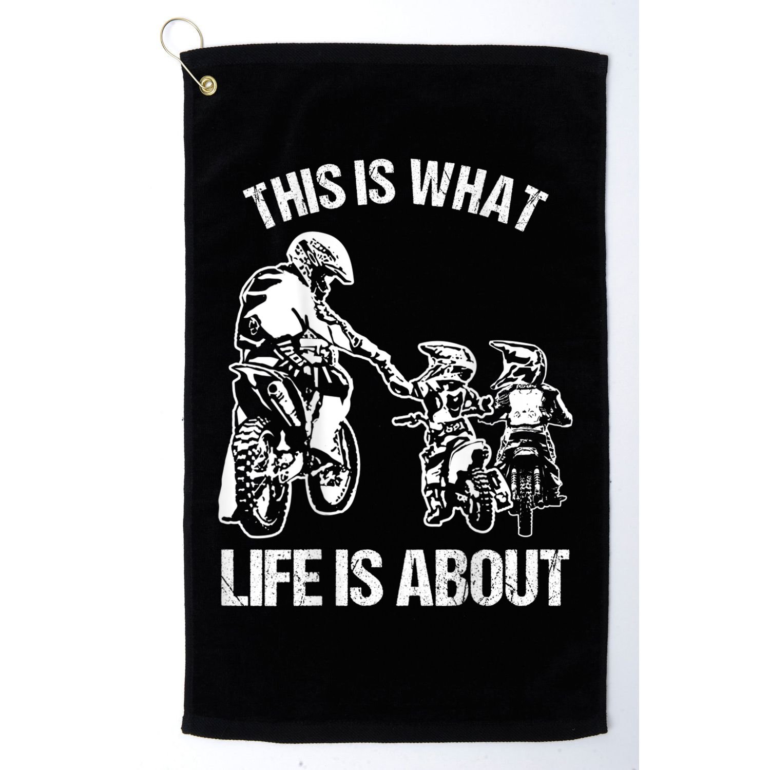 Dirt Bike Dad Motocross Motorcycle FMX Biker Father And Kids Golf Towel