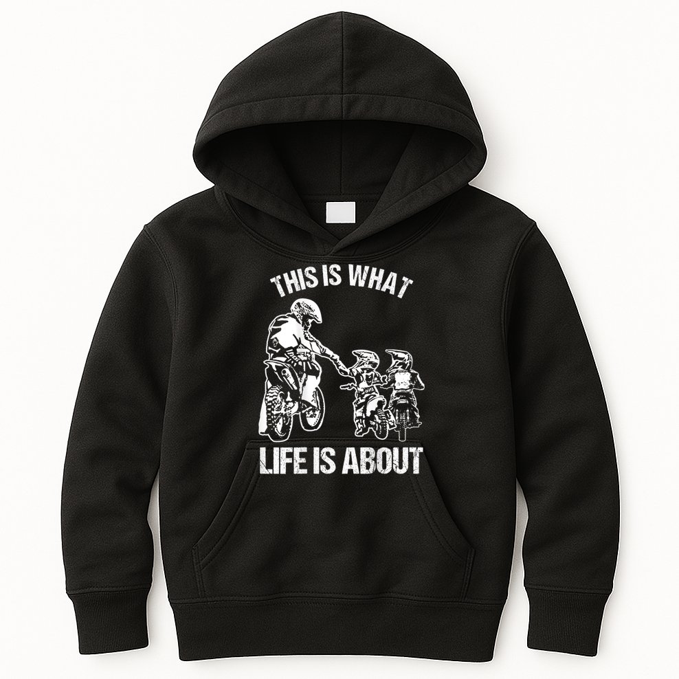 Dirt Bike Dad Motocross Motorcycle FMX Biker Father And Kids Kids Hoodie