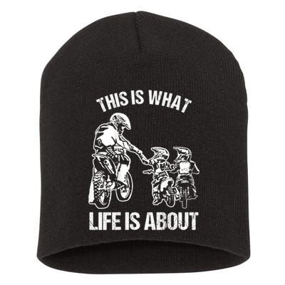 Dirt Bike Dad Motocross Motorcycle FMX Biker Father And Kids Short Acrylic Beanie