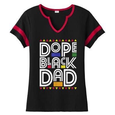 Dope Black Dad Black History Month Juneteenth 1865 Ladies Halftime Notch Neck Tee