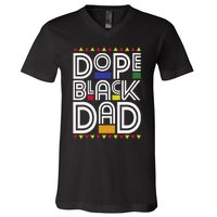 Dope Black Dad Black History Month Juneteenth 1865 V-Neck T-Shirt