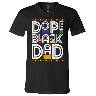 Dope Black Dad Black History Month Juneteenth 1865 V-Neck T-Shirt