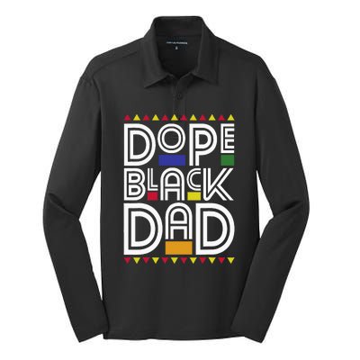 Dope Black Dad Black History Month Juneteenth 1865 Silk Touch Performance Long Sleeve Polo