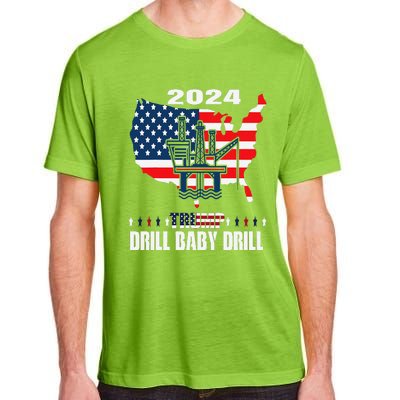 Drill Baby Drill American Flag Oilrig Oilfield Trash Adult ChromaSoft Performance T-Shirt